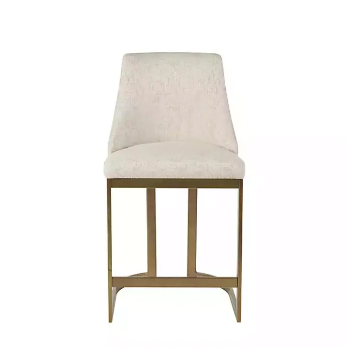 Clearance Kirklands Home Cream and Gold Counter Stool White