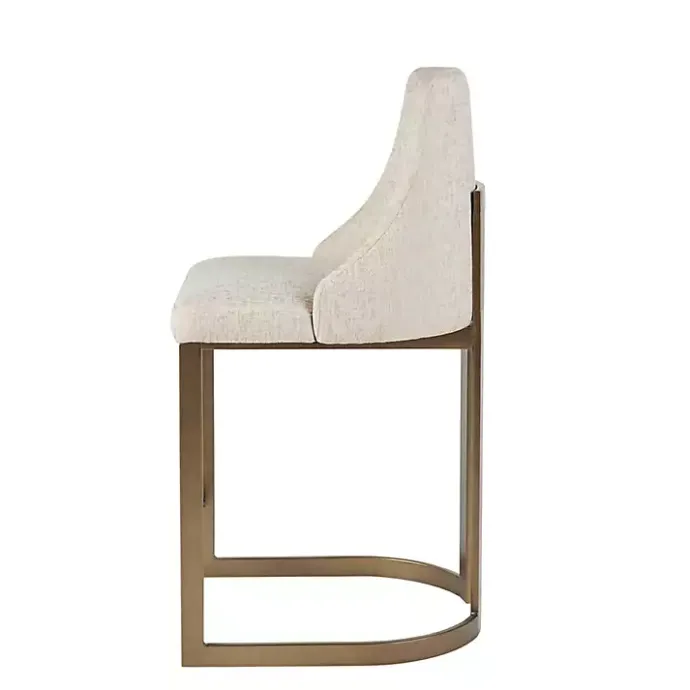 Clearance Kirklands Home Cream and Gold Counter Stool White