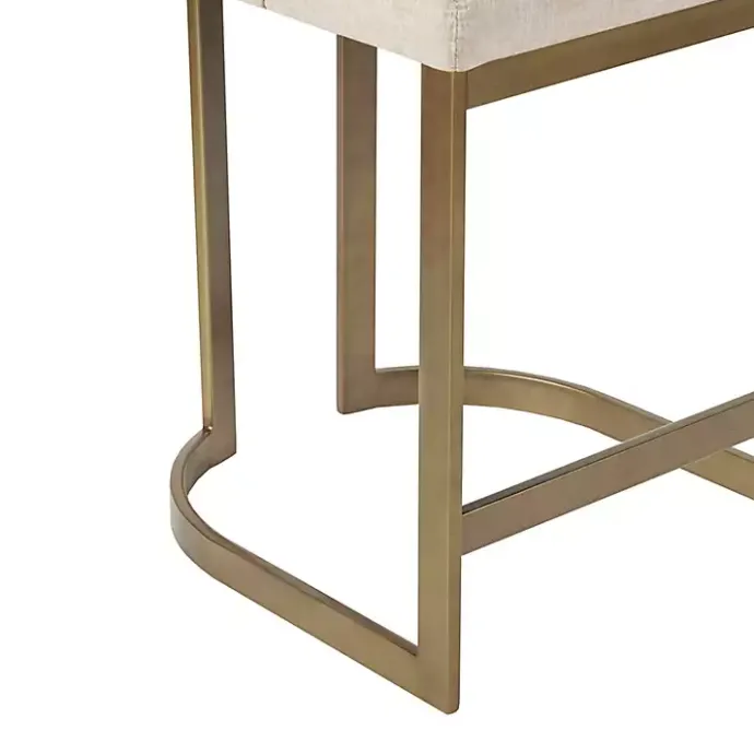 Clearance Kirklands Home Cream and Gold Counter Stool White
