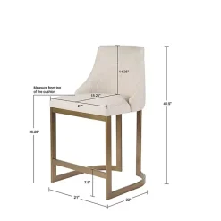 Clearance Kirklands Home Cream and Gold Counter Stool White
