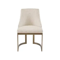 Outlet Kirklands Home Cream and Gold Modern Dining Chairs, Set of 2 Tan