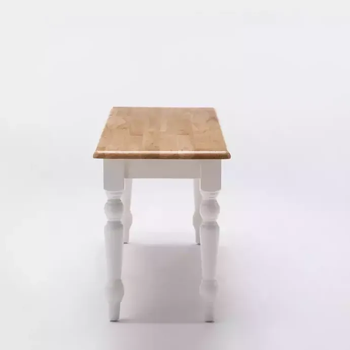 Hot Kirklands Home Cream and Natural Wood Dining Bench