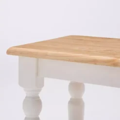 Hot Kirklands Home Cream and Natural Wood Dining Bench