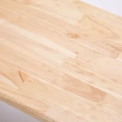 Hot Kirklands Home Cream and Natural Wood Dining Bench