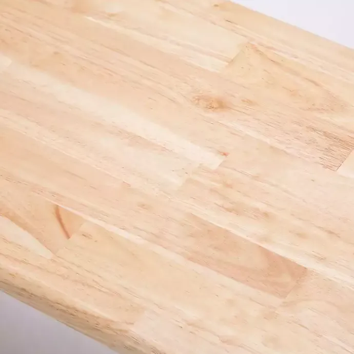 Hot Kirklands Home Cream and Natural Wood Dining Bench