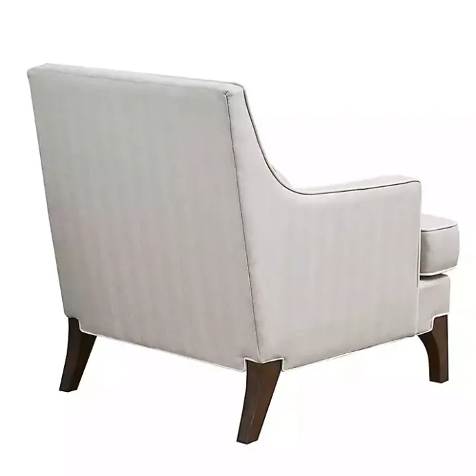 Hot Kirklands Home Cream and White Contrast Welting Accent Chair Ivory