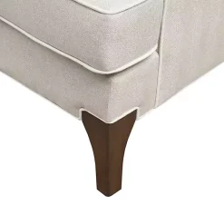 Hot Kirklands Home Cream and White Contrast Welting Accent Chair Ivory