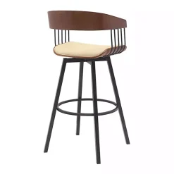 Hot Kirklands Home Cream Athena Swivel Bar Stool Ivory