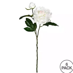 Clearance Kirklands Home Cream Blooming Peony Stems, Set of 6 Ivory