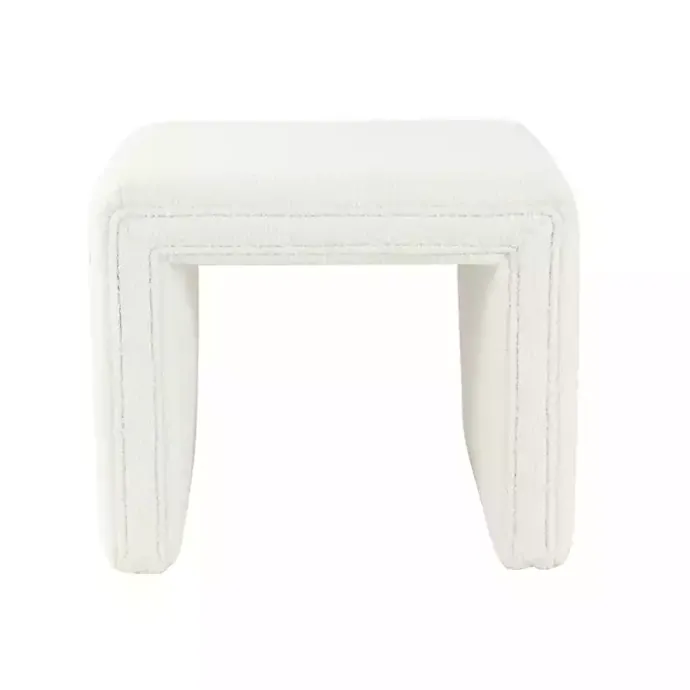 Outlet Kirklands Home Cream Boucle Arch Ottoman White