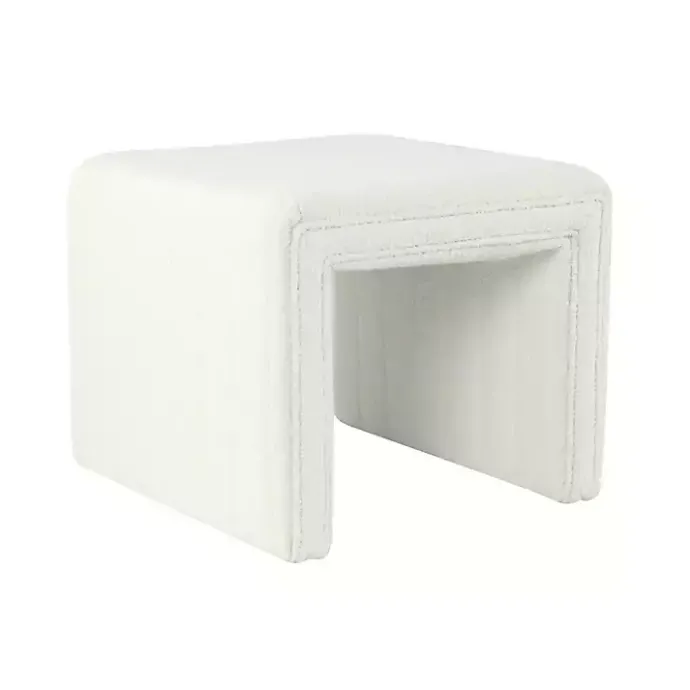 Outlet Kirklands Home Cream Boucle Arch Ottoman White