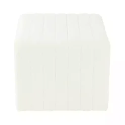 Outlet Kirklands Home Cream Boucle Arch Ottoman White