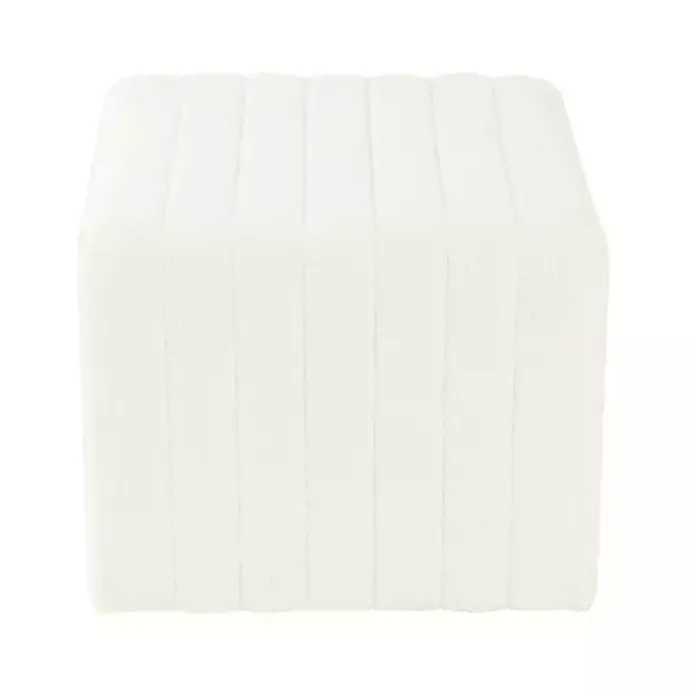 Outlet Kirklands Home Cream Boucle Arch Ottoman White