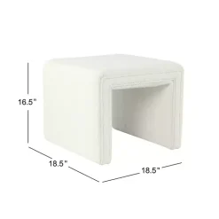 Outlet Kirklands Home Cream Boucle Arch Ottoman White