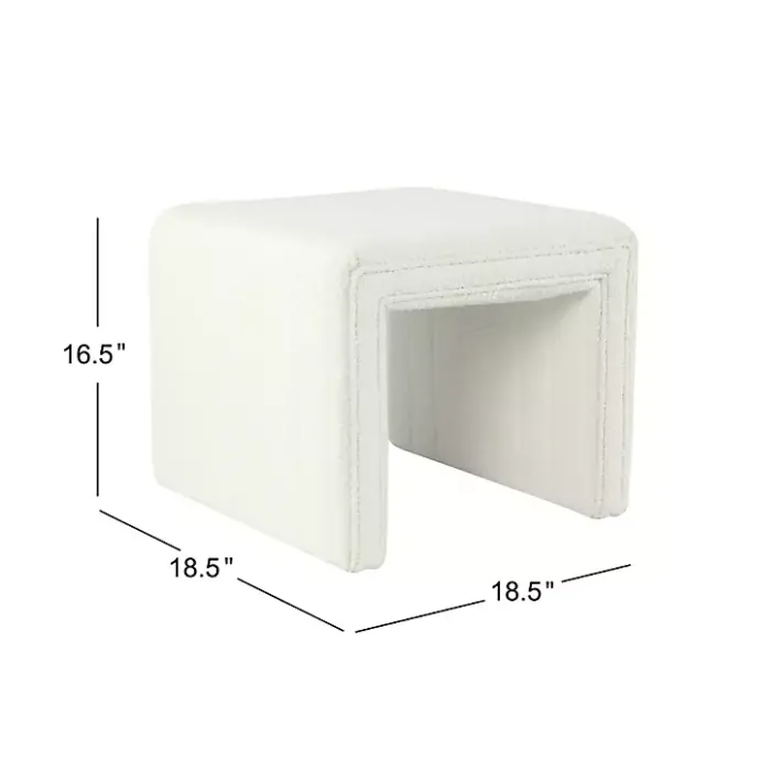 Outlet Kirklands Home Cream Boucle Arch Ottoman White
