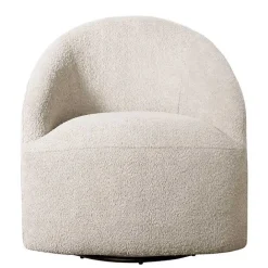 Sale Kirklands Home Cream Boucle Barrel Swivel Accent Chair White