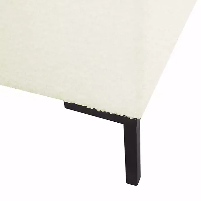 Sale Kirklands Home Cream Boucle Black Metal Storage Bench Ivory
