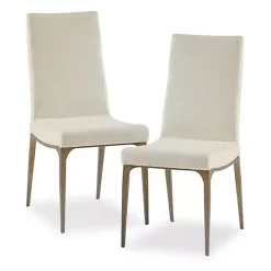 Best Kirklands Home Cream Bronze Metal Base Dining Chairs, Set of 2 Ivory