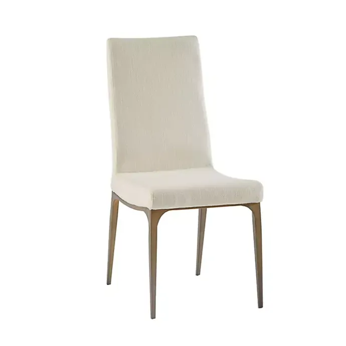 Best Kirklands Home Cream Bronze Metal Base Dining Chairs, Set of 2 Ivory