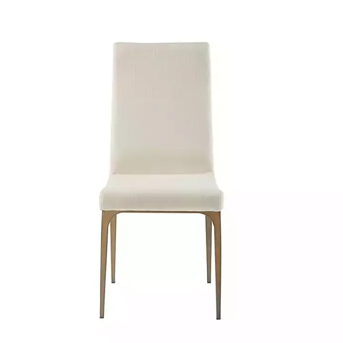 Best Kirklands Home Cream Bronze Metal Base Dining Chairs, Set of 2 Ivory