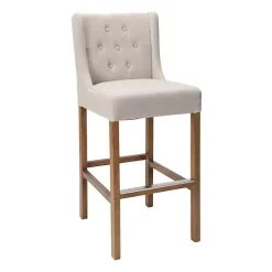 Hot Kirklands Home Cream Button Tufted Kia Barstool Ivory