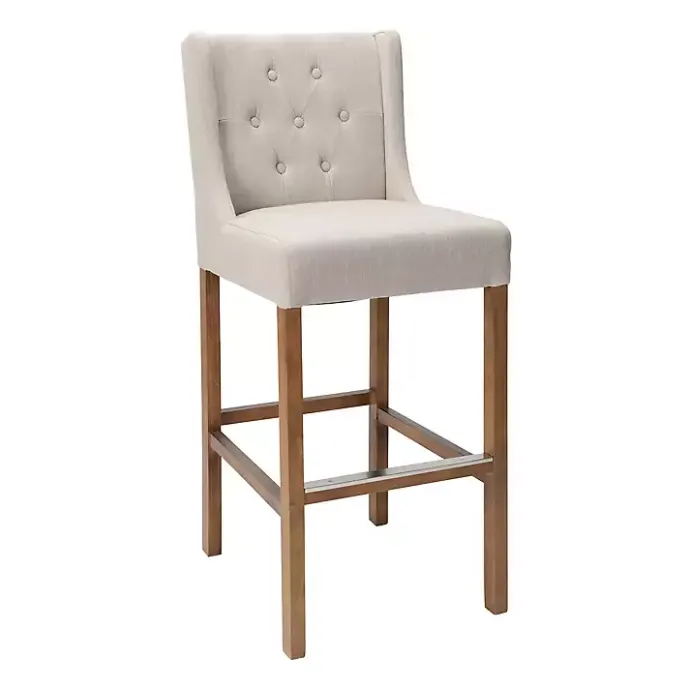 Hot Kirklands Home Cream Button Tufted Kia Barstool Ivory