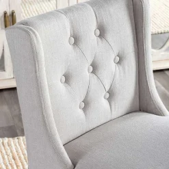 Hot Kirklands Home Cream Button Tufted Kia Barstool Ivory