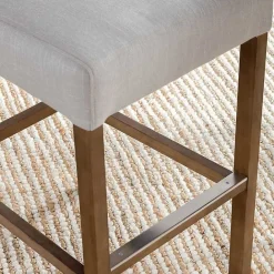 Hot Kirklands Home Cream Button Tufted Kia Barstool Ivory