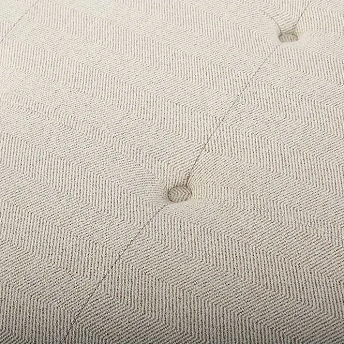 Sale Kirklands Home Cream Button Tufted Storage Ottoman Ivory