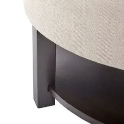 Sale Kirklands Home Cream Button Tufted Storage Ottoman Ivory