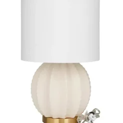Best Kirklands Home Cream Ceramic Fluted Gourd Table Lamp