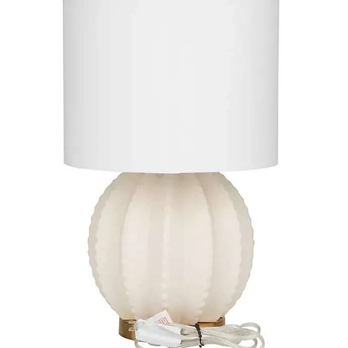 Best Kirklands Home Cream Ceramic Fluted Gourd Table Lamp