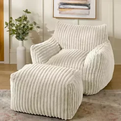 New Kirklands Home Cream Comfy Foam Lounge Chair White