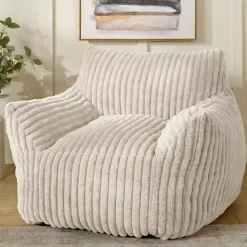New Kirklands Home Cream Comfy Foam Lounge Chair White