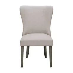 Kirklands Home Cream Curved Back Upholstered Dining Chair Ivory