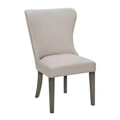Kirklands Home Cream Curved Back Upholstered Dining Chair Ivory