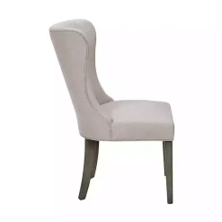 Kirklands Home Cream Curved Back Upholstered Dining Chair Ivory