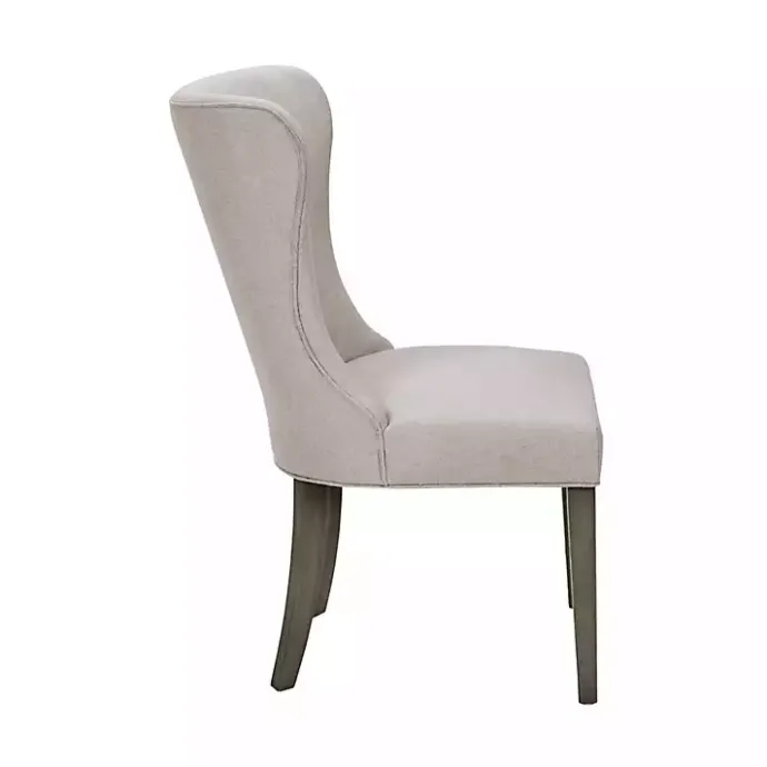 Kirklands Home Cream Curved Back Upholstered Dining Chair Ivory