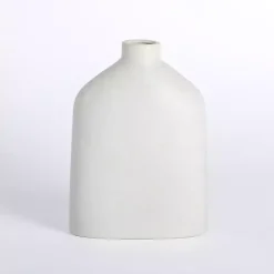 Kirklands Home Cream Distressed Ceramic Tabletop Vase, 12 in. White