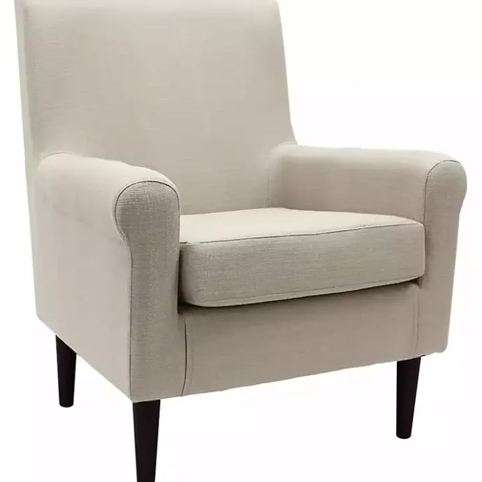 Sale Kirklands Home Cream Ellen Rolled Arms Accent Chair White