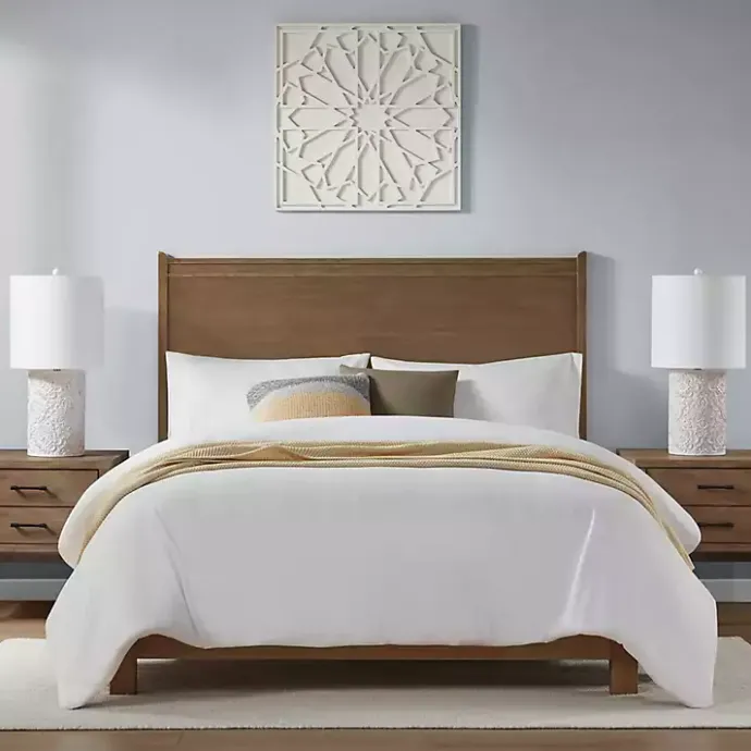 Clearance Kirklands Home Cream Embossed Floral Table Lamp White