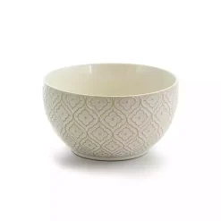 Hot Kirklands Home Cream Embossed 16-pc. Dinnerware Set Ivory