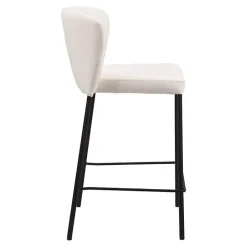 Discount Kirklands Home Cream Faux Leather Liddy Counter Stools, Set of 2 White