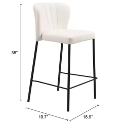 Discount Kirklands Home Cream Faux Leather Liddy Counter Stools, Set of 2 White