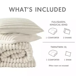 New Kirklands Home Cream Fluffy Ribbed 2-pc. Twin Comforter Set Ivory