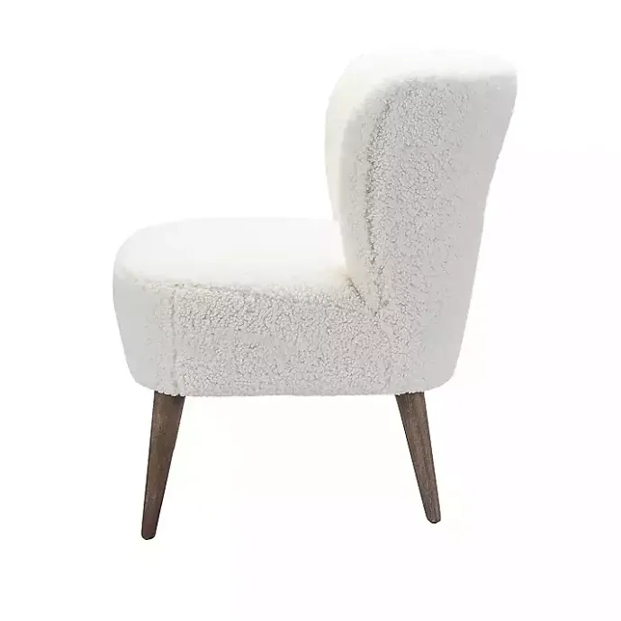 Discount Kirklands Home Cream Fluffy Wingback Accent Chair White