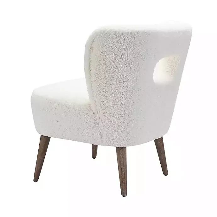 Discount Kirklands Home Cream Fluffy Wingback Accent Chair White