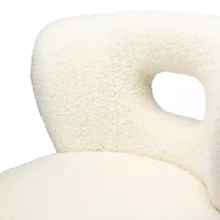 Discount Kirklands Home Cream Fluffy Wingback Accent Chair White