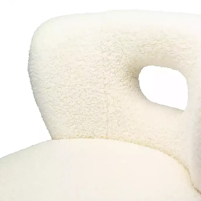 Discount Kirklands Home Cream Fluffy Wingback Accent Chair White