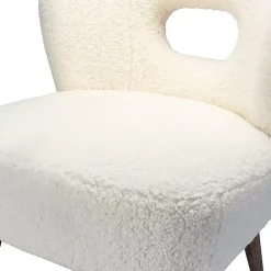 Discount Kirklands Home Cream Fluffy Wingback Accent Chair White
